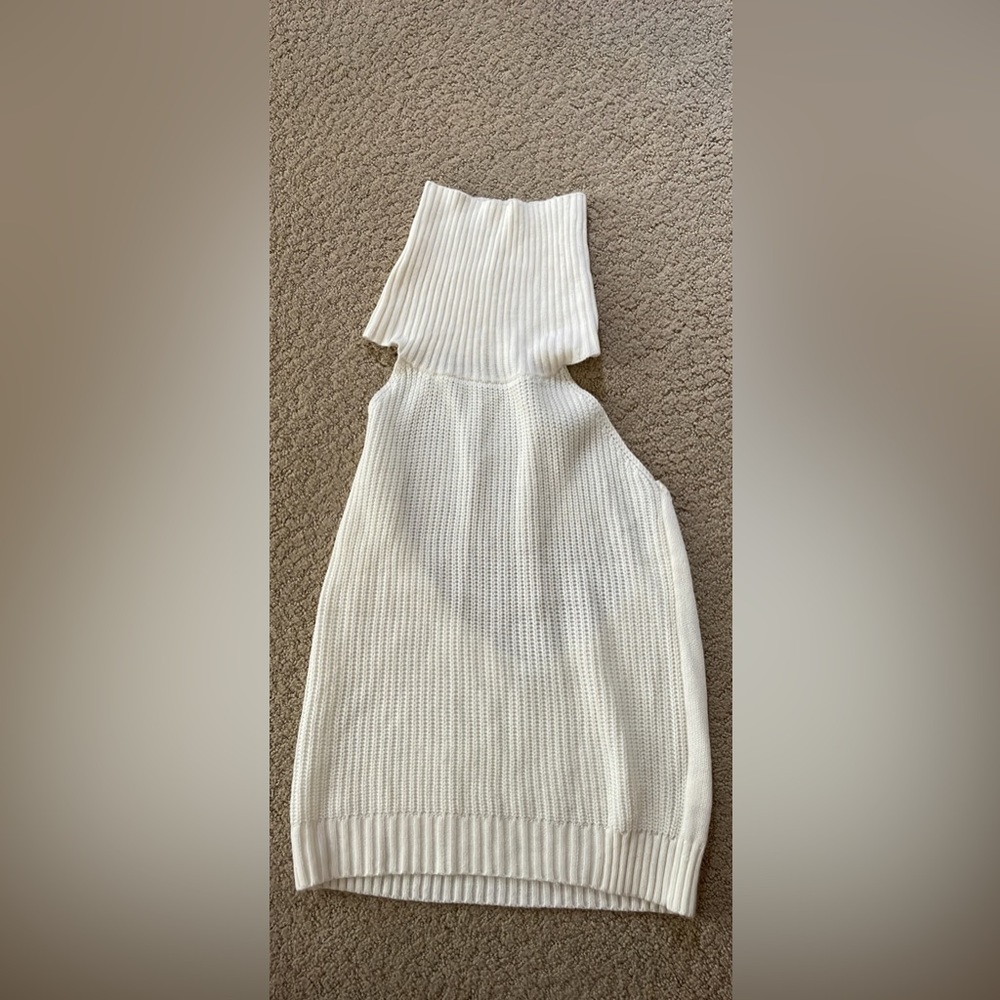 Cream open back sweater tank